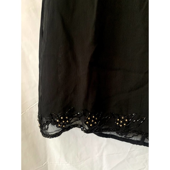 Conrad C Collection Black Blouse Sleeveless Shirt with Beaded Detail Size 8 - Picture 4 of 6